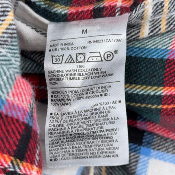 Old Navy Women's Plaid Flannel Shirt Double Brushed Red Green White M - Picture 4 of 6